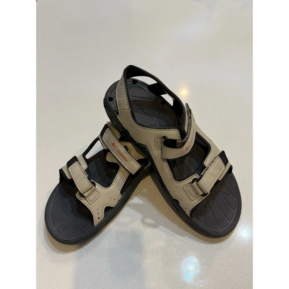 Columbia Techsun Wave Omni-Grip Sandals‎ Womens Size 6 Khaki Black NWOT